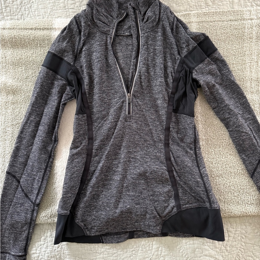 Lululemon Grey and Black Half-Zip Pullover